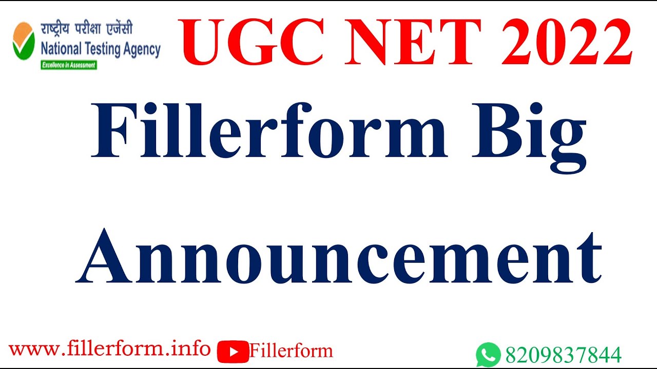 Fillerform Big Announcement |fillerform UGC NET Class | UGC NET 2022 | Fillerform Class 