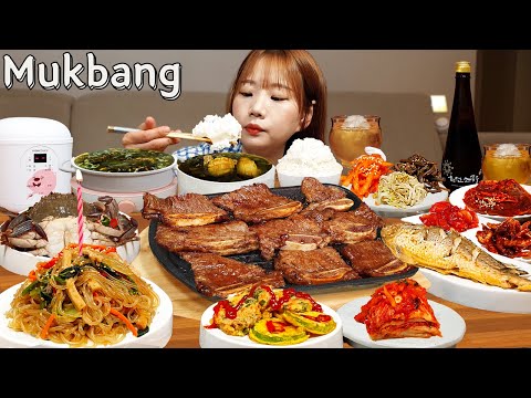🍱내가 만드는 13찬 'Self 생일상'🍚 LA갈비,간장게장,잡채,전복미역국,생선 집밥먹방 KOREAN HOMEMEAL MUKBANG ASMR EATINGSHOW REALSOUND