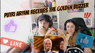 Golden Buzzer: Putri Ariani receives the GOLDEN BUZZER from Simon Cowell | !! Pall Family Reaction!