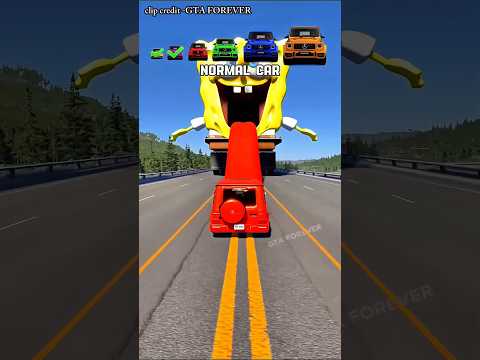 Big & Small Cars vs Moving Truck with SpongeBob #beamngdrive