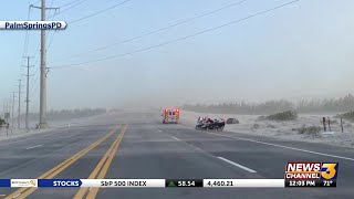 Blowing sand forces extension of road closure at N. Gene Autry after deadly wreck