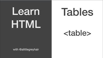 Learn to code tables in HTML Learn to code HTML - Tables
