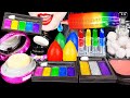 ASMR RAINBOW DESSERTS *EDIBLE MAKEUP, LIPSTICKS, EYESHADOW PALETTES, GIANT SHOOTER DRINKING SOUNDS