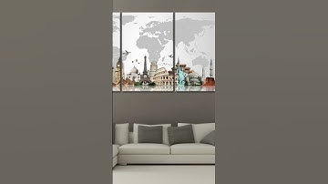 World Map Canvas Wall Art - Stunning Canvas Prints #interiordesign #canvaswallart