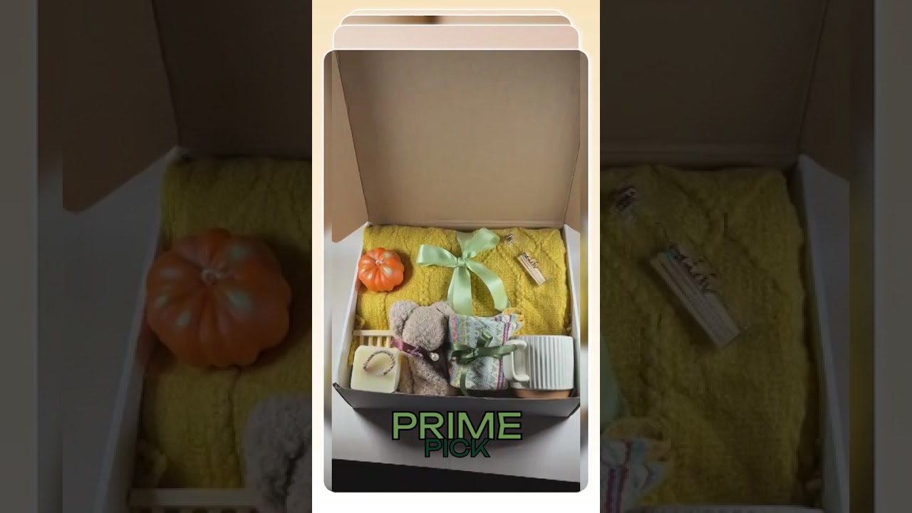 Cozy Fall Care Package – Blanket, Candle & Socks | Relaxation Gift Box for Women