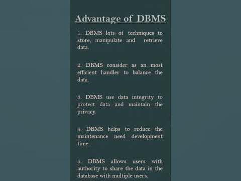 #short Advantage & Disadvantage of DBMS #forbeginner - YouTube