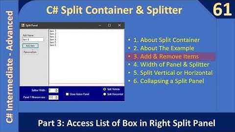 C# SplitContainer and Splitter | Part 3 Access Control on Panels | C# Advanced #61