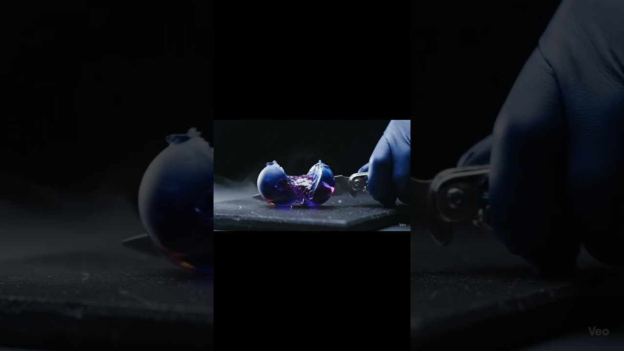 "Glass Blueberry Shatter in Slow Motion | Liquid Gem Explosion 💎🫐"