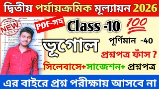 Class 10 Geography 2nd Unit Test Suggestion 2026  Class 10 Geography 2nd Unit Test Question 2026