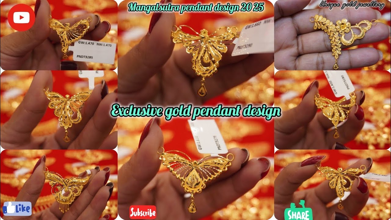 New model mangalsutra gold pendant design with weight and price//lightweight daily use gold pendant