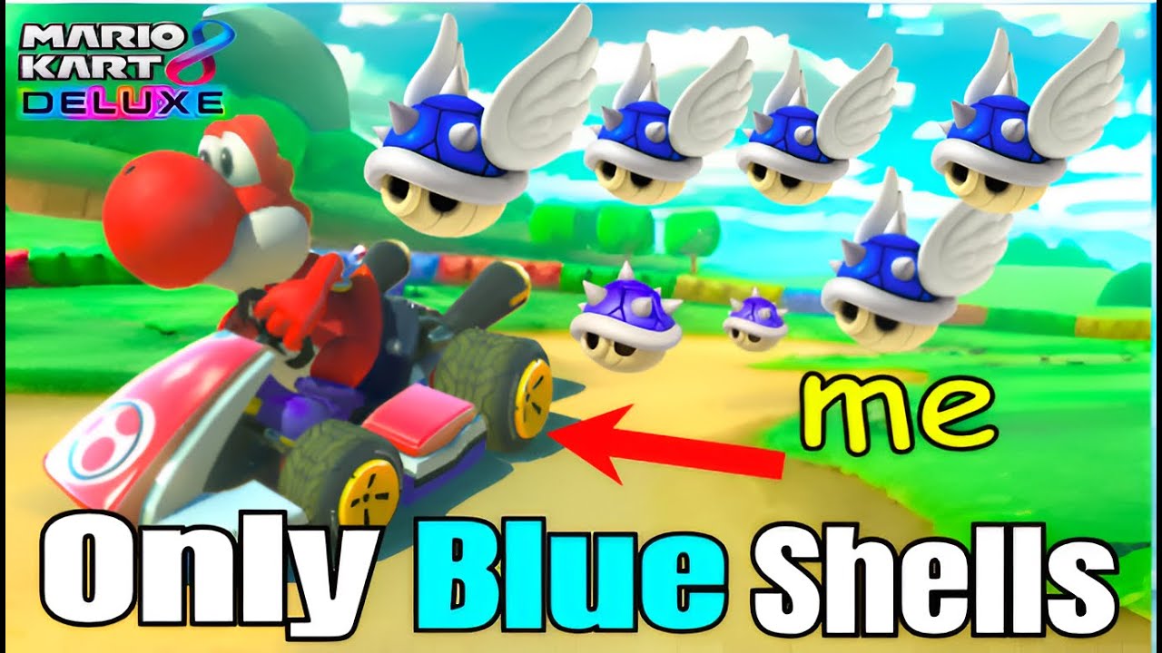 Mario Kart but the ONLY Item Is Blue Shells - YouTube