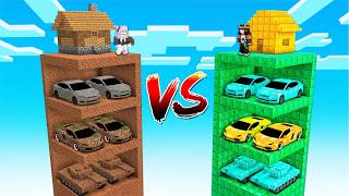 FAKİR ARAÇ GARAJI vs MİLYONER ARAÇ GARAJI 😱 - Minecraft