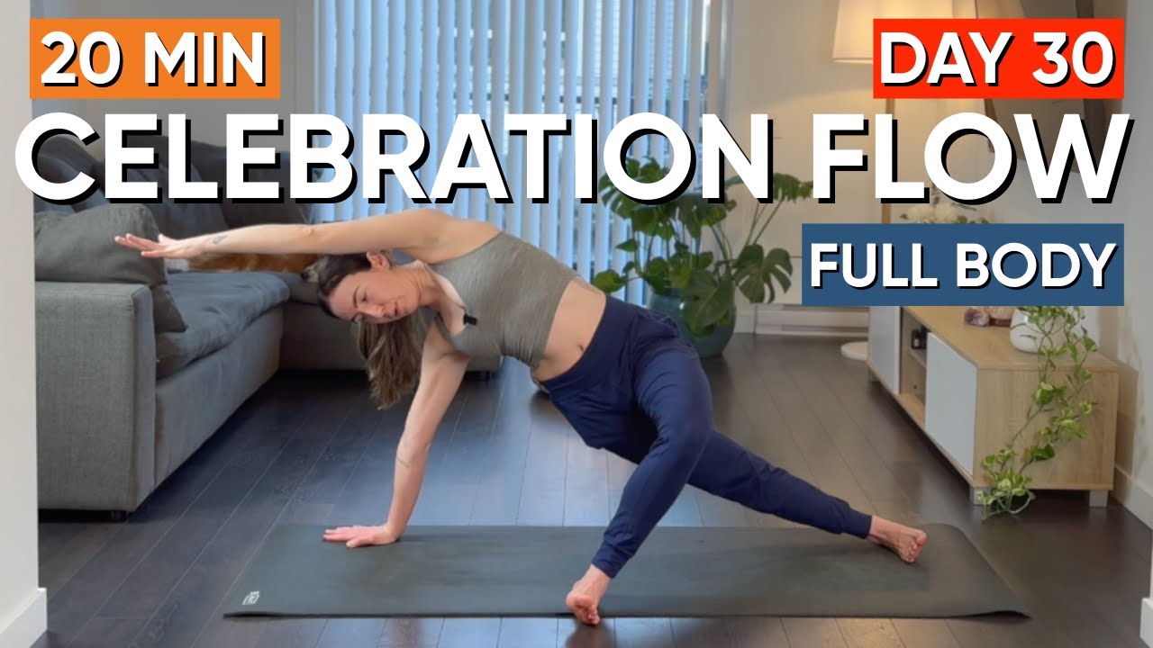 20 Minute Fun Celebration Yoga Flow | Day 30 - 30 Day Yoga Challenge for Beginners