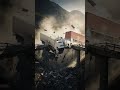 😱Prompt A huge truck😱 crash over a mountain bridge. Two trucks are coming opposit#ai #trending