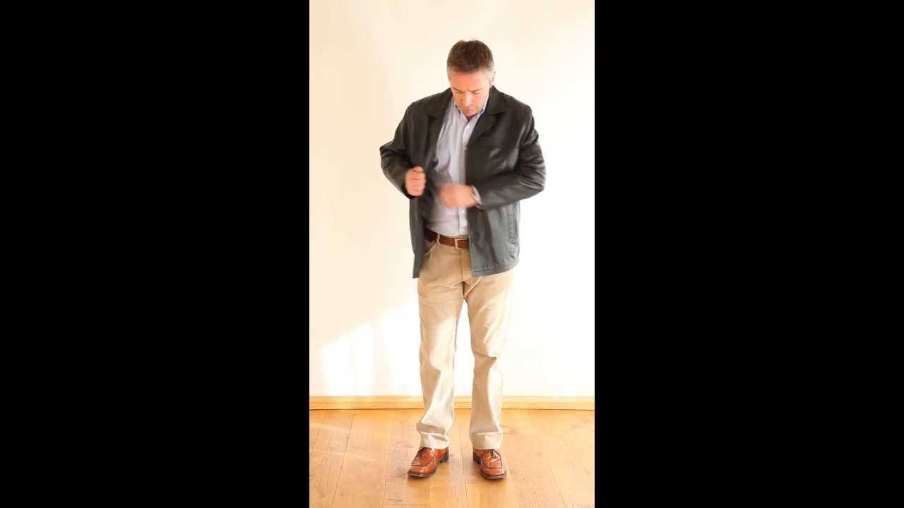 black leather reefer jacket