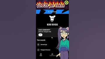 DOGS is a new meme coin on Ton XT exchange the token is already trading at $0.039 per token Telegram