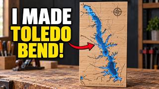 I Built Toledo Bend Reservoir Out of Wood | Laser-Cut Map Timelapse