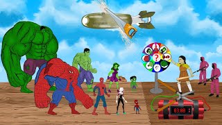 SHE HULK & SHE SPIDERMAN: Squid Game - STUPIDITY Grim Reaper Prank | SUPER HEROES MOVIE ANIMATION