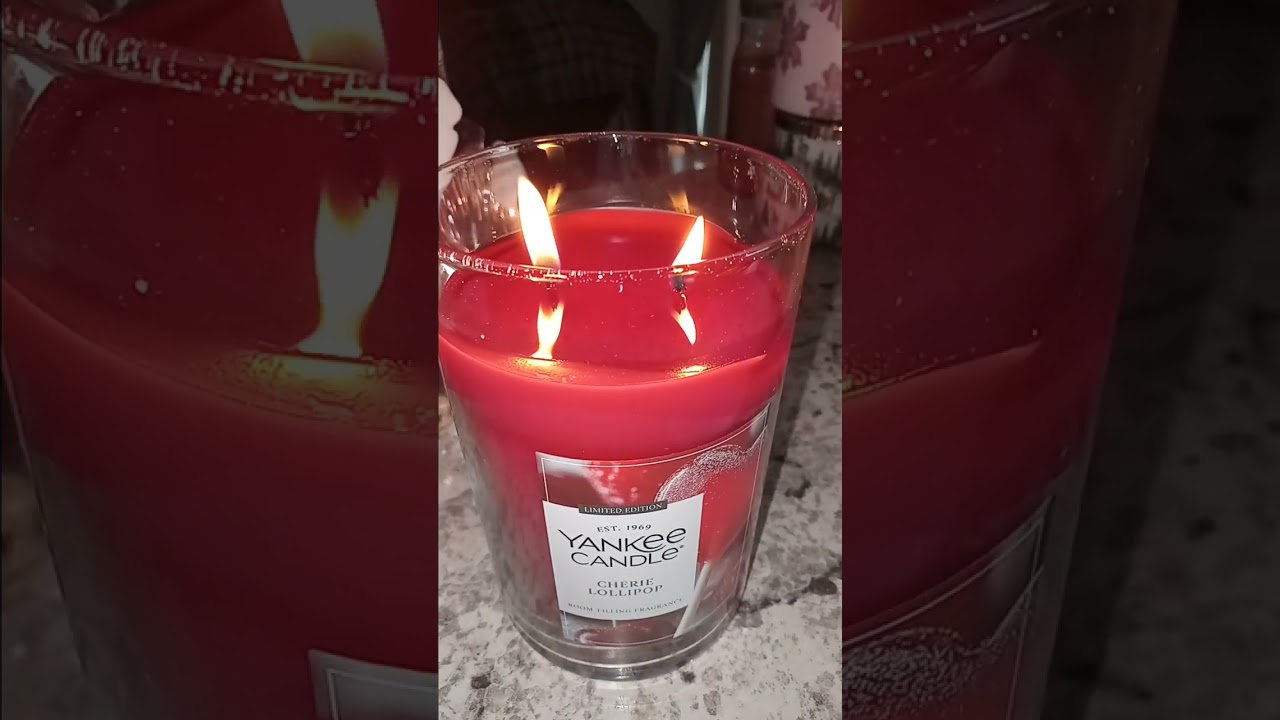 CURRENT BURN REVIEW OF CHERIE LOLLIPOP FROM YANKEE CANDLE 