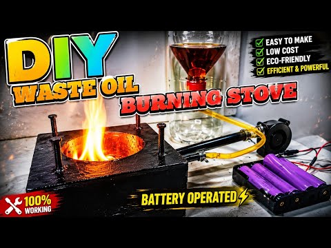 HOW TO MAKE WASTE OIL BURNING STOVE EASY | NO GAS JUST USE OIL | DIY ...