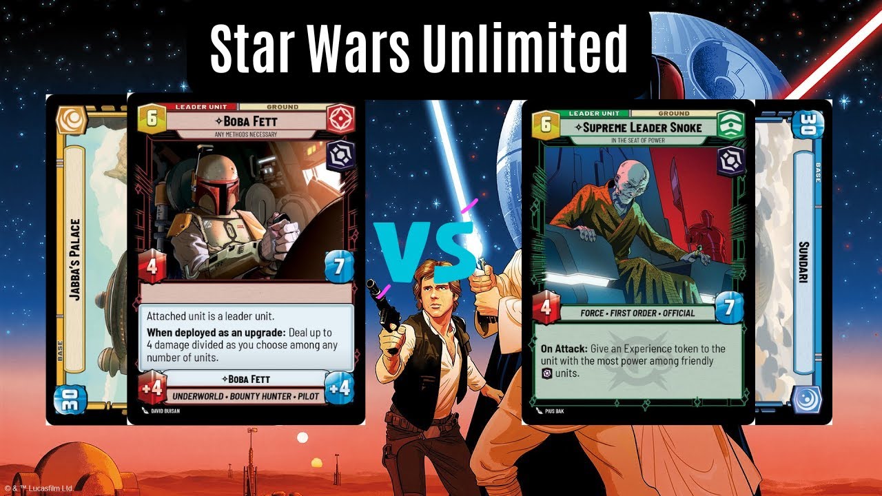 Боба (JTL) Жёлтый против Сноука Синего | Локальный игровой процесс Star Wars Unlimited