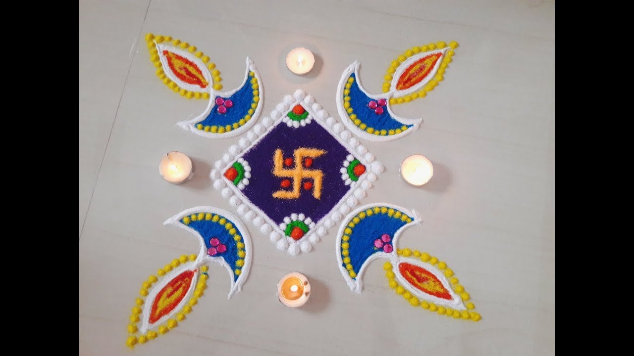 Diwali special diya rangoli design | diwali rangoli by Yogita ...