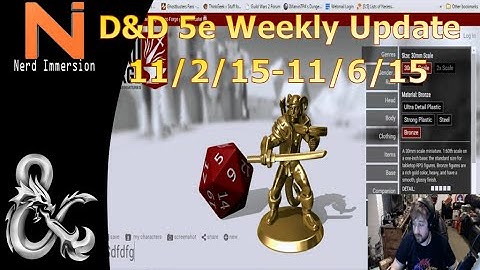 D&D Weekly Update-Underdark Classes! (11/2/15-11/6/15) | Nerd Immersion