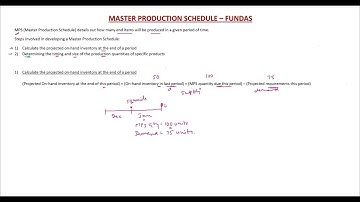 Master Production Schedule (MPS) - Fundas