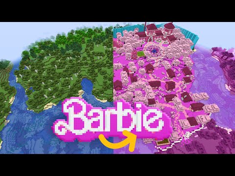 TRANSFORMEI O MINECRAFT no MUNDO DA BARBIE