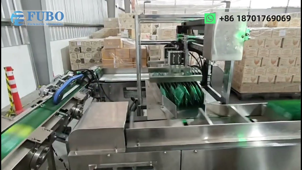 Stand up pouch sorting coughing boxing machine | Doy pack sorter counter boxer machinery