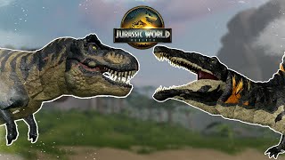 Rebirth T Rex Vs Rebirth Spinosaurus Battle In Dinosaur Simulator