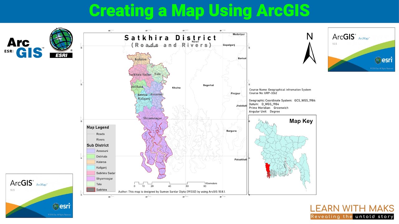 ArcGIS Desktop Mapping Roads Rivers Bangla Tutorial for Beginners ...