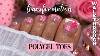 Polygel TOES Full Walkthrough 💝 | Toe Transformation | clawsbytasmia