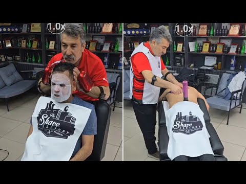 YOUR ASMR SLEEP FRIEND MUNUR ONKAN .HAIR AND BEARD TRIMMING, BACK AND SEAT MASSAGE AND SKIN CARE