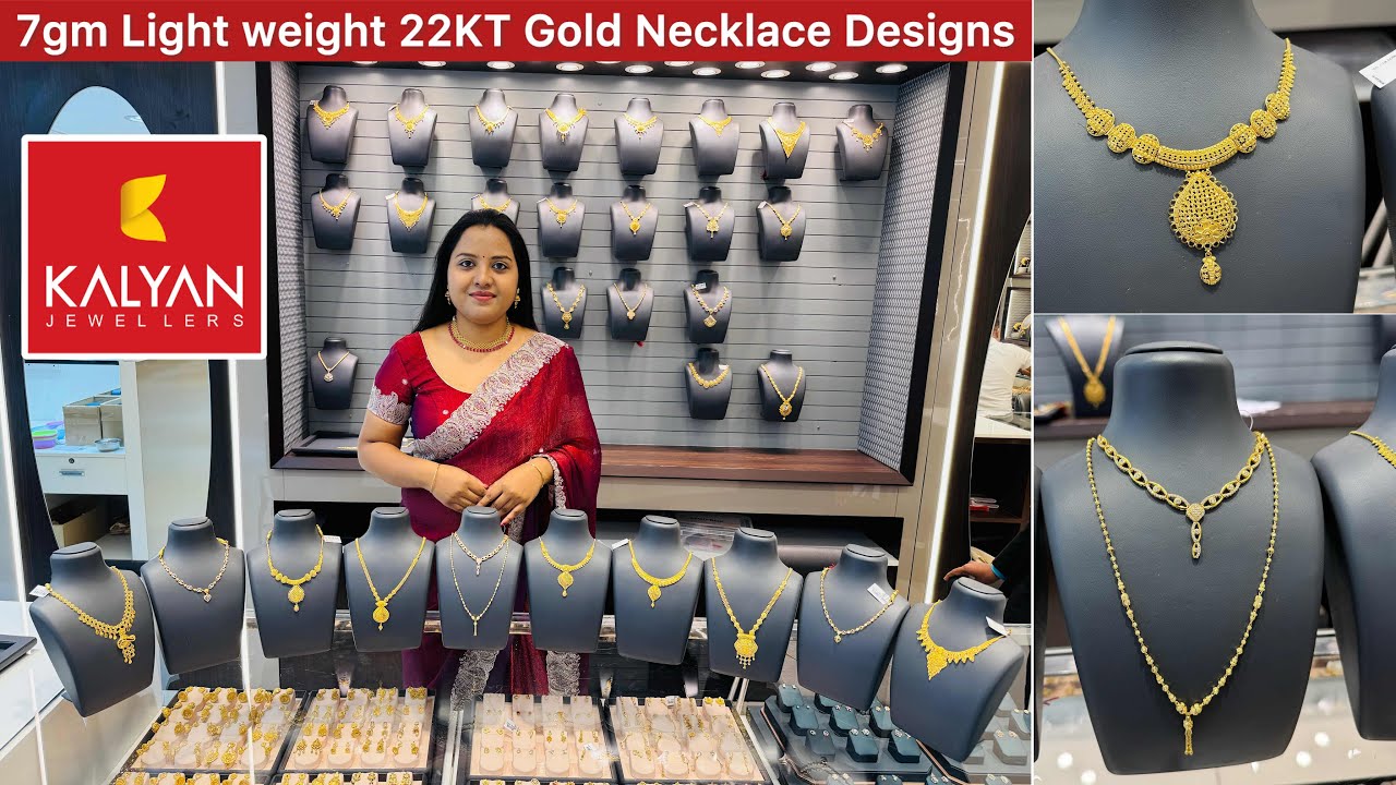 7.7gm😳Light weight 22KT Gold Stunning New necklace collections from Kalyan jewellers ✨
