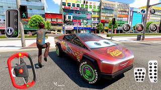 Tesla Cybertruck Lightning McQueen Takes Over Seoul! | 3D Driving Simulator screenshot 2