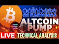 Coinbase Earnings   Altcoins Pumping 📉Technical Analysis w/ Evan Aldo