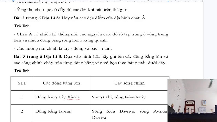 Địa lí 8 bài 1 câu hỏi và bài tập năm 2024