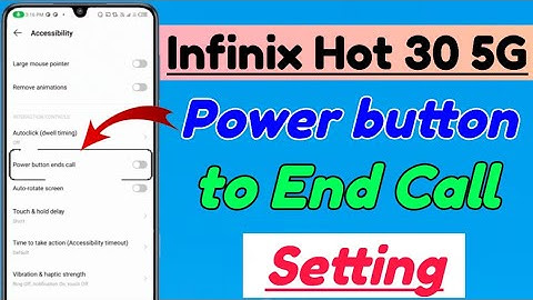 Infinix Hot 30 5G me Power button to end call Setting kaise kare | Infinix Hot 30 5G power button