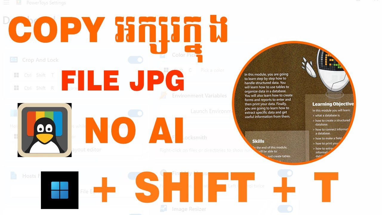 រៀនប្រើប្រាស់ Powertoys Copy Text in JPG មិនបាច់ប្រើ AI | Pu Dom