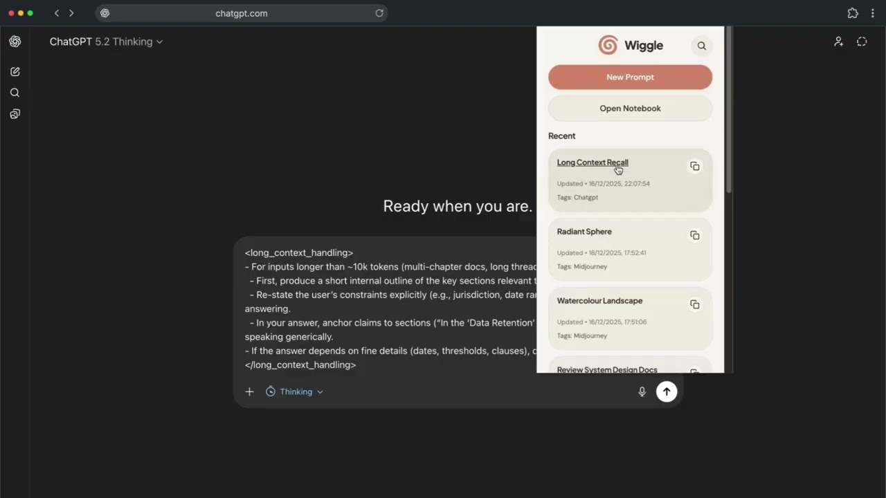Wiggle. The personal prompt manager for Chrome