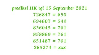 Prediksi Hk Rabu Tgl - 15 - September - 2021 Rumus Tunggal Jitu Hk Kepala Ekor
