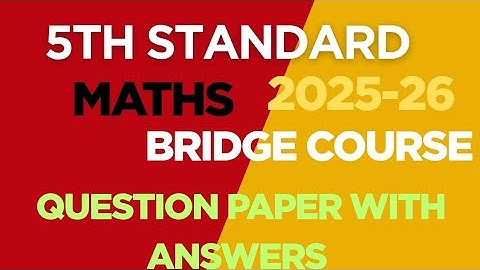5th Standard Maths Bridge course Question paper kannada Language 2025-26 #easylearning