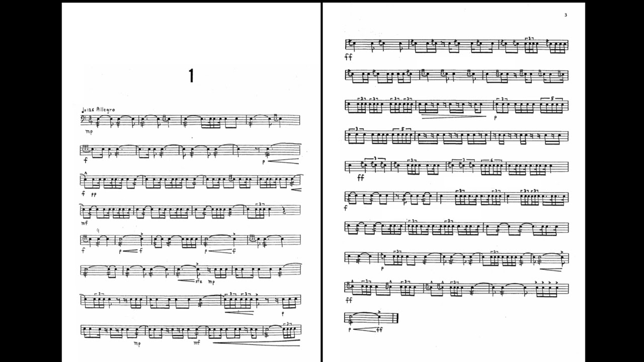 MITCHELL PETERS STUDY Nº 1 from ADVANCED SNARE DRUM STUDIES with piano accompaniment.