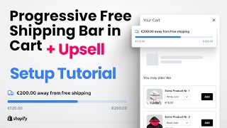 How To Setup Progressive Free Shipping Bar In Cart Upsell On Shopify Boost Aov Strategy