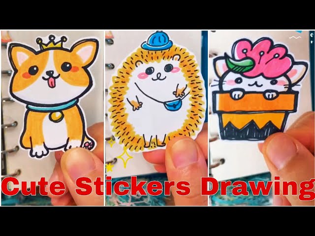 How to draw cute stickers - YouTube