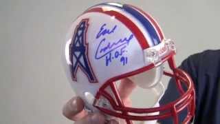 Earl Campbell Signed Mini Helmet w/ HOF 91 - SM Holo