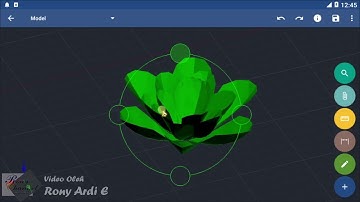 Menggambar Cad dengan Android GnaCad Bunga 3D