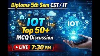 Diploma 5th Sem CST / IT LIVE Class _ Top 50+  IoT MCQ Important Questions_By CS Learning with Rumpa