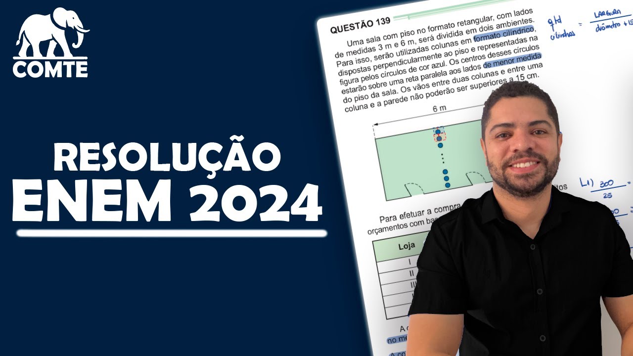 Questão 139 | Prova Verde ENEM 2024 | Uma sala com piso no formato retangular, com lados de medidas